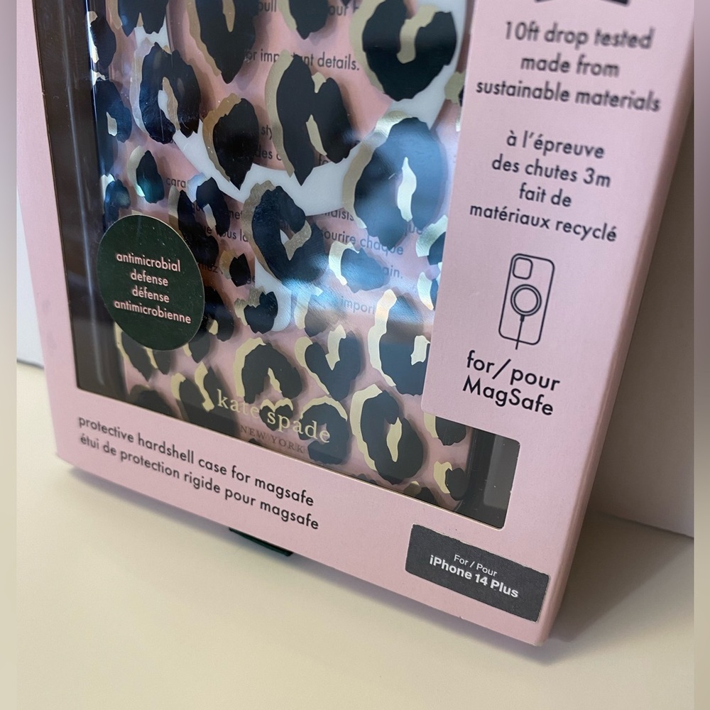 Kate Spade New York iPhone 14 Plus Animal Print Clear Hardshell Case New - Picture 3 of 4